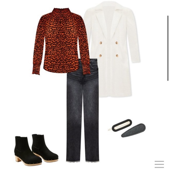 LOFT Off White Softened Double Breasted Coat - Picture 4 of 9